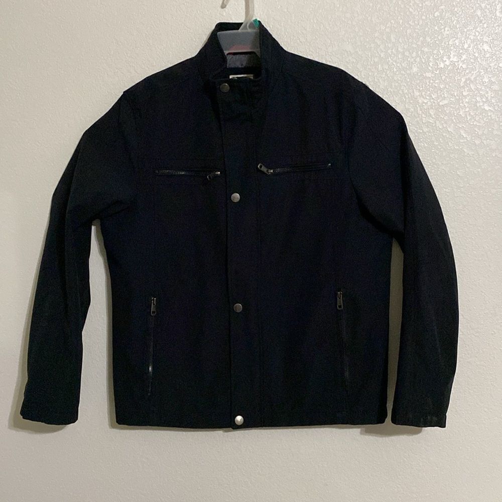 ESPRIT Men’s Black Jacket Double Front Closure ( Full Zip/Metal Snap Buttons) L